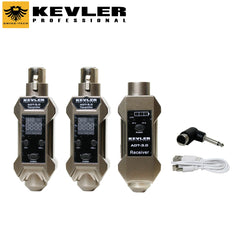 Kevler by Winland Professional UHF Dual Transmitter Wired to Wireless Microphone Converter Phantom 4