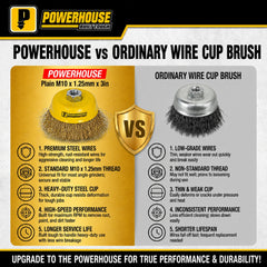Powerhouse Cup Brush Plain with Nut M10 (PH-PTAA)