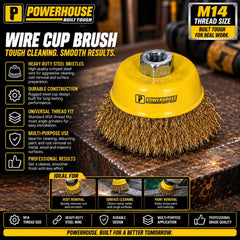 Powerhouse Cup Brush Plain with Nut M10 (PH-PTAA)