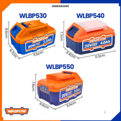 Wadfow P20s/20v Battery Pack 2.0Ah/3.0Ah/4.0Ah/5.0Ah WLBP5