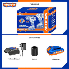 Wadfow P20S Cordless Drill and Impact Wrench 20V WCK2017