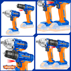 Wadfow P20S Cordless Drill and Impact Wrench 20V WCK2017