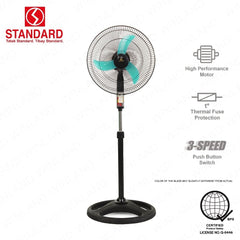 Standard by Winland 16 Inches Stand Fan Banana Blade/Electric Fan SSM-16B