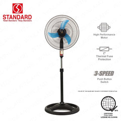 Standard by Winland 16 Inches Stand Fan Banana Blade/Electric Fan SSM-16B