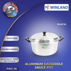 Grand Eagle by Winland Pinoyware Aluminum Casserole Sauce Pot Heavy Duty Double Handle with Cover