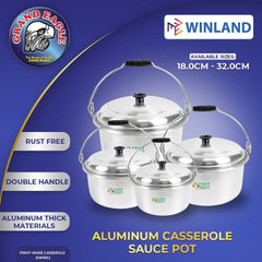 Grand Eagle by Winland Pinoyware Aluminum Casserole Sauce Pot Heavy Duty Swing Handle with Cover