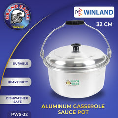 Grand Eagle by Winland Pinoyware Aluminum Casserole Sauce Pot Heavy Duty Swing Handle with Cover