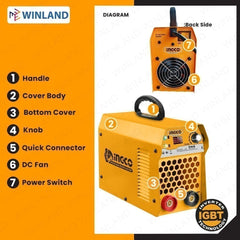 INGCO Portable Welding Machine Inverter IGBT ARC MMA ING-SS