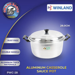 Grand Eagle by Winland Pinoyware Aluminum Casserole Sauce Pot Heavy Duty Double Handle with Cover