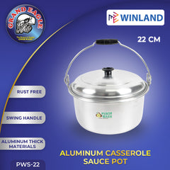 Grand Eagle by Winland Pinoyware Aluminum Casserole Sauce Pot Heavy Duty Swing Handle with Cover
