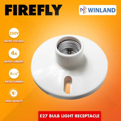 Firefly by Winland E27 Bulb Light Receptacle 4 1/4" Diameter with screw FEDCRW104 / FEDCRW204