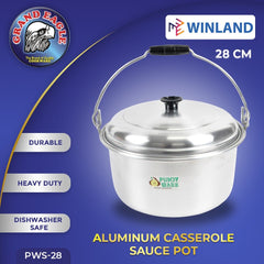 Grand Eagle by Winland Pinoyware Aluminum Casserole Sauce Pot Heavy Duty Swing Handle with Cover