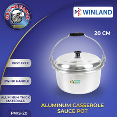 Grand Eagle by Winland Pinoyware Aluminum Casserole Sauce Pot Heavy Duty Swing Handle with Cover