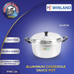 Grand Eagle by Winland Pinoyware Aluminum Casserole Sauce Pot Heavy Duty Double Handle with Cover