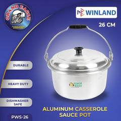 Grand Eagle by Winland Pinoyware Aluminum Casserole Sauce Pot Heavy Duty Swing Handle with Cover