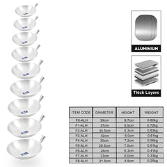 Grand Eagle by Winland Cookware Thick Aluminum Kawali Frying Pan with Aluminum Handle