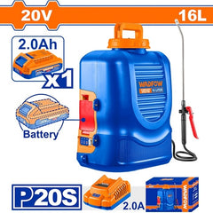 Wadfow by Winland P20S/20V Li-Ion Cordless Sprayer Agricultural Backpack Tank 16L WAD-PT