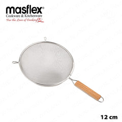 Masflex by Winland 12 cm to 20 cm Made from High-Quality Stainless Steel Strainer with Wooden Handle