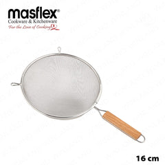 Masflex by Winland 12 cm to 20 cm Made from High-Quality Stainless Steel Strainer with Wooden Handle