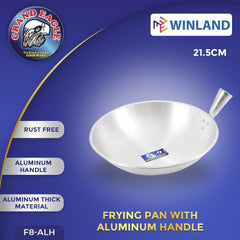 Grand Eagle by Winland Cookware Thick Aluminum Kawali Frying Pan with Aluminum Handle