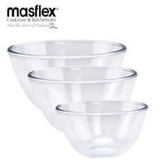 Masflex by Winland Borosilicate Glass Mixing Bowl Suitable for Microwave and Freezer