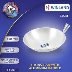 Grand Eagle by Winland Cookware Thick Aluminum Kawali Frying Pan with Aluminum Handle
