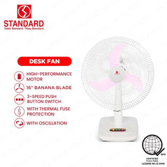 Standard by Winland Appliances 16 Inches Desk Fan / Electric Fan SDX-16Q1