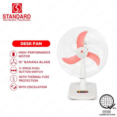 Standard by Winland Appliances 16 Inches Desk Fan / Electric Fan SDX-16Q1