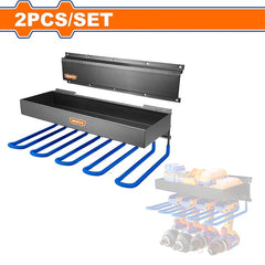 Wadfow Link Wall Storage Set with Metal Black Rail Material (WHT)