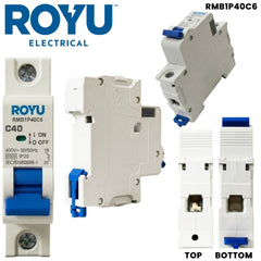 Royu by Winland Miniature Circuit Breaker (MCB) 6kA, 1-Pole, 400V AC, 1-Module DIN Rail Mount