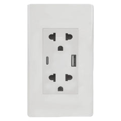 Powerhouse 3-Gang Duplex Universal Outlet w/ USB & Type C Port (PH-E)