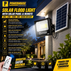 Powerhouse Flood Light with Solar Panel & Remote IP67 25W - 100W (SMD) 6500K Daylight