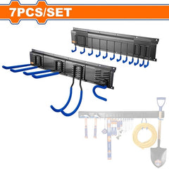 Wadfow Link Wall Storage Set with Metal Black Rail Material (WHT)