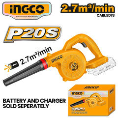 Ingco by Winland Lithium-Ion Cordless Blower 20V No-load speed: 18,000rpm CABLI2078 ING-CT