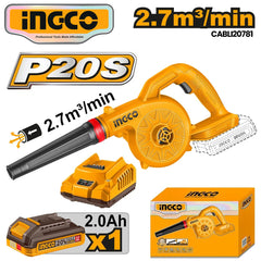Ingco by Winland Lithium-Ion Cordless Blower 20V No-load speed: 18,000rpm CABLI2078 ING-CT