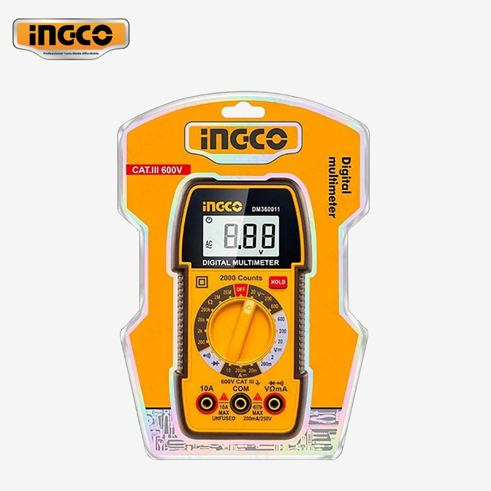 Ingco Digital Multimeter True RMS 2000 Counts with AC / DC Measurement DM360011 ING-PT