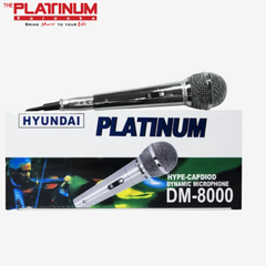Platinum DM-8000 Original Professional Microphone (Silver) | Dynamic Hyper-Cardioid Mic with 10m Cable for Karaoke & Stage Use