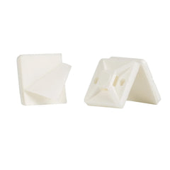 Wadfow 100pcs/set Cable Tie Sticking Mounting Base Self Adhesive Wall Clamps WFJ1301 | WFJ1302 (WHT)