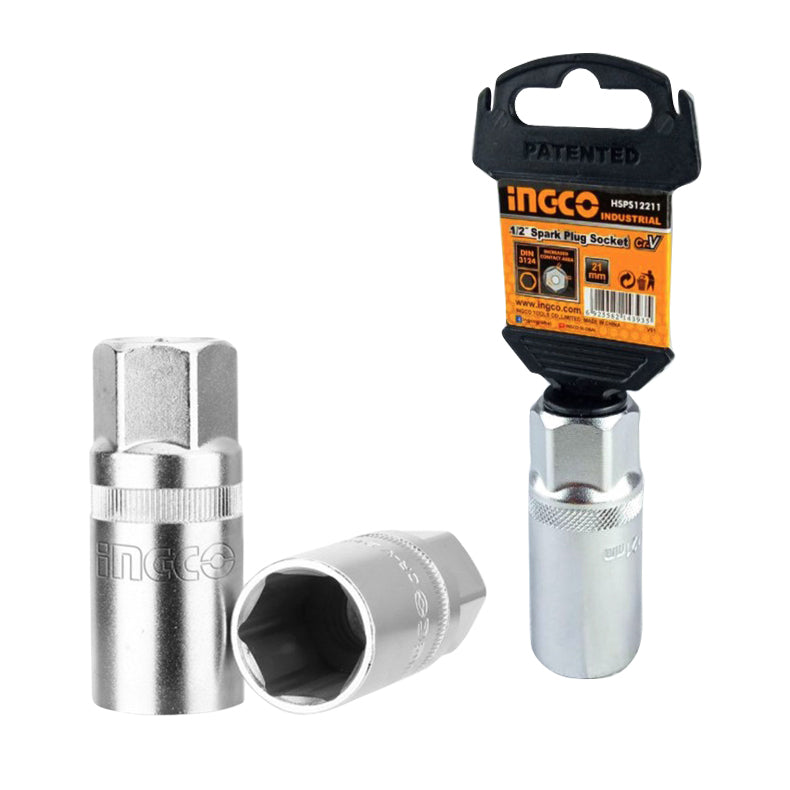 Ingco 1/2 Inch Spark Plug Socket 21mm HSPS12211