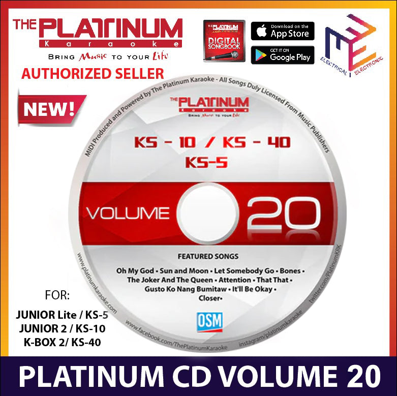 PLATINUM CD for KS-5/10/40 KS-5 by Winland Junior Lite and Platinum KS-10 Junior 2 Vol 11 to Vol 20