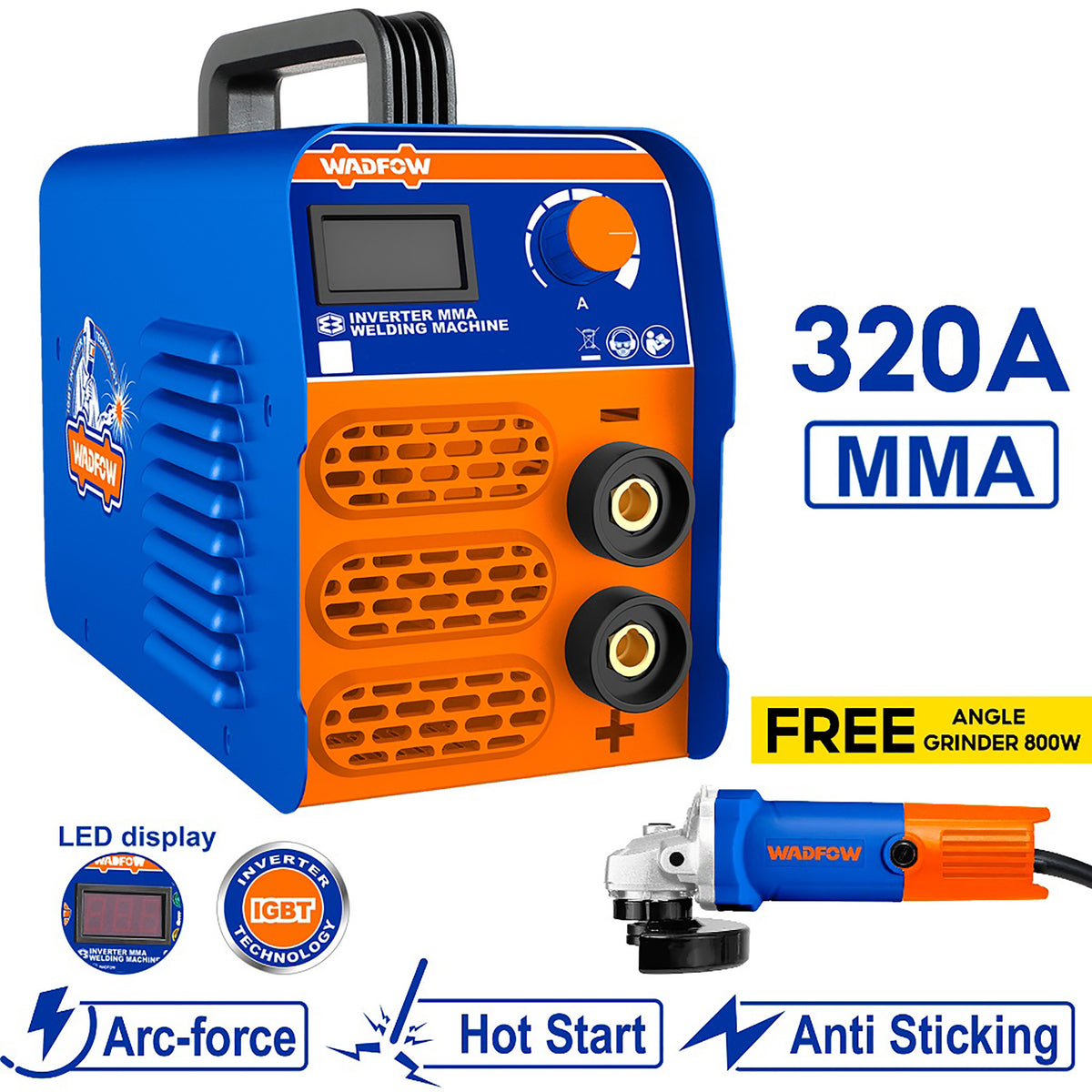 Wadfow 320A / 350A MMA Welding Machine Inverter Portable IGBT with Free Tool