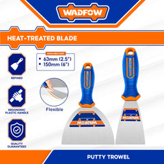Wadfow Putty Trowel Stainless 2.5in (63mm) - 6in (150mm) With Flexible Blade (WHT)