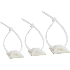 Wadfow 100pcs/set Cable Tie Sticking Mounting Base Self Adhesive Wall Clamps WFJ1301 | WFJ1302 (WHT)