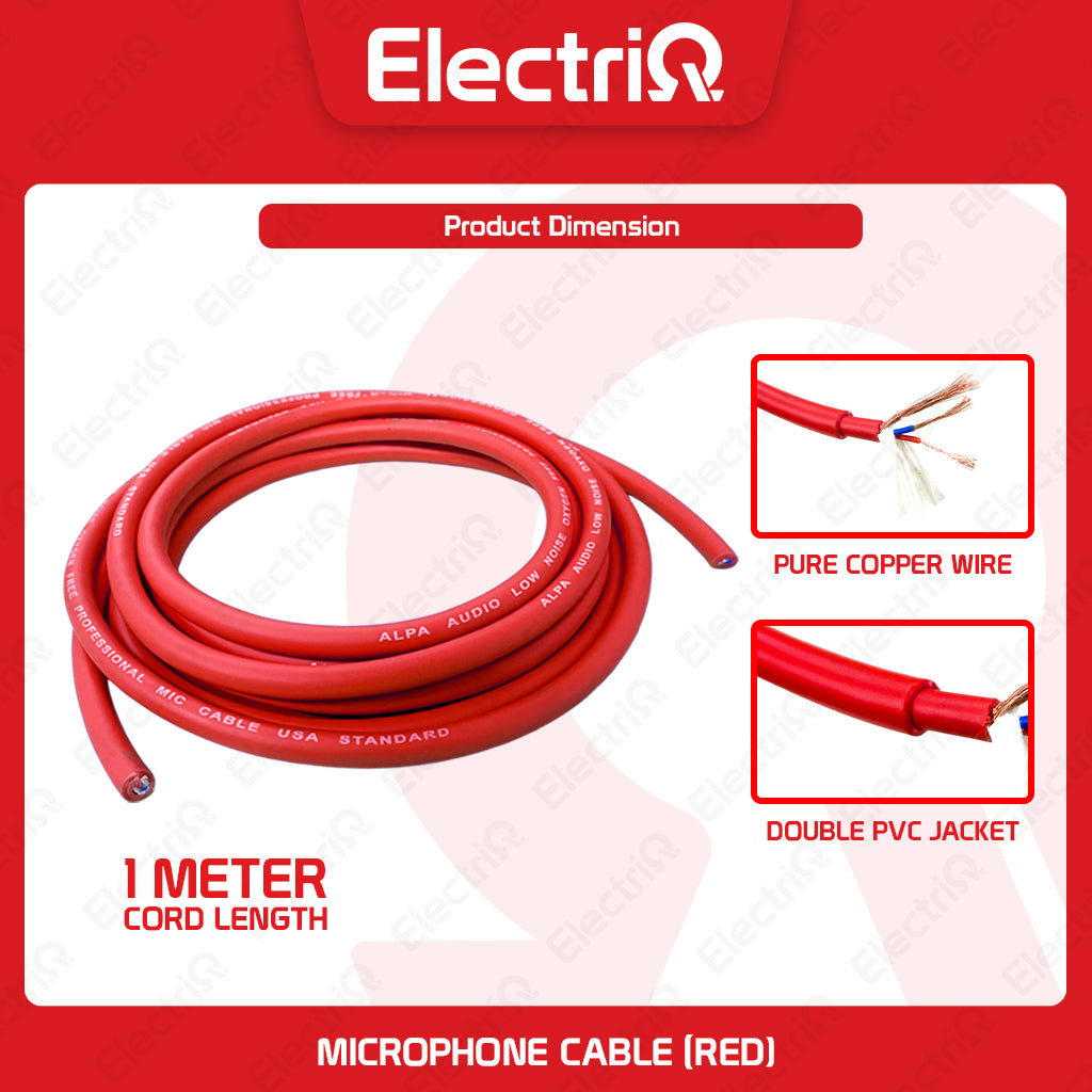 Electriq l ALPA Pure Copper Low Noise XLR / Microphone Cable Wire Double PVC Jacket 6.8mm Stereo