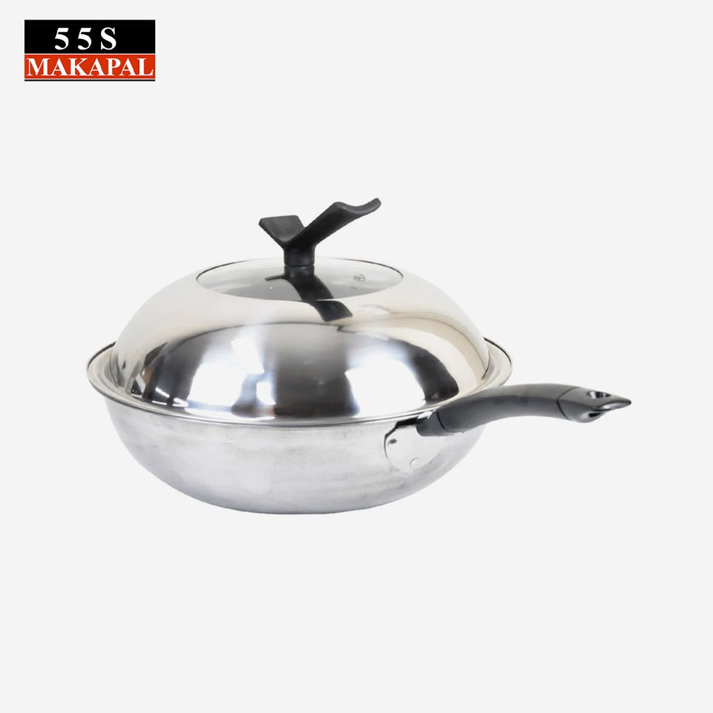 555 2 in 1 Multi - purpose Kawali Pan w/ Steamer 34cm Frying Pan Non Stick Sauce Pan w/ lid - Winland Depot