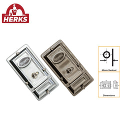 HERKS by Winland Chrome Plated/Antique Brass HERKS Rim Night Latch Single Cylinder