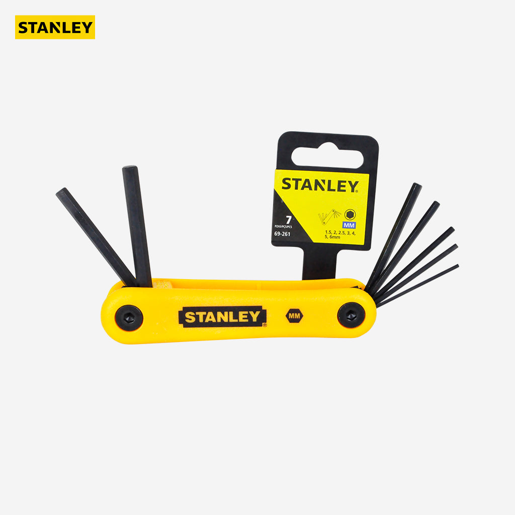 Stanley 7pcs Portable Pocket Hex Key | F/UPS Hex Key Set 1.5-6mm 69-261