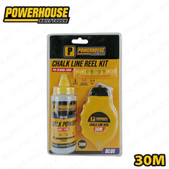 Powerhouse by Winland Chalk Line Reel Kit Blue 113g/4oz Pitik With Level Bar 30meters PH-CLRKB-30M