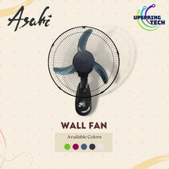 ASAHI Original 16 inch Wall Fan | Electric Fan 3 Speed Setting WF-627 w/ Free 5w Bulb