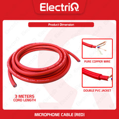 Electriq l ALPA Pure Copper Low Noise XLR / Microphone Cable Wire Double PVC Jacket 6.8mm Stereo